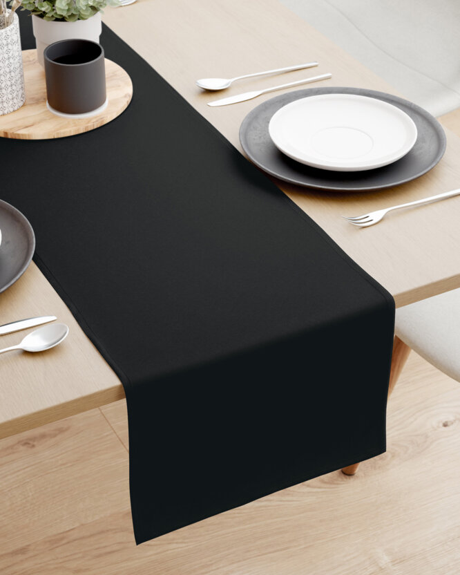 Tischläufer aus 100% Baumwolle - schwarz