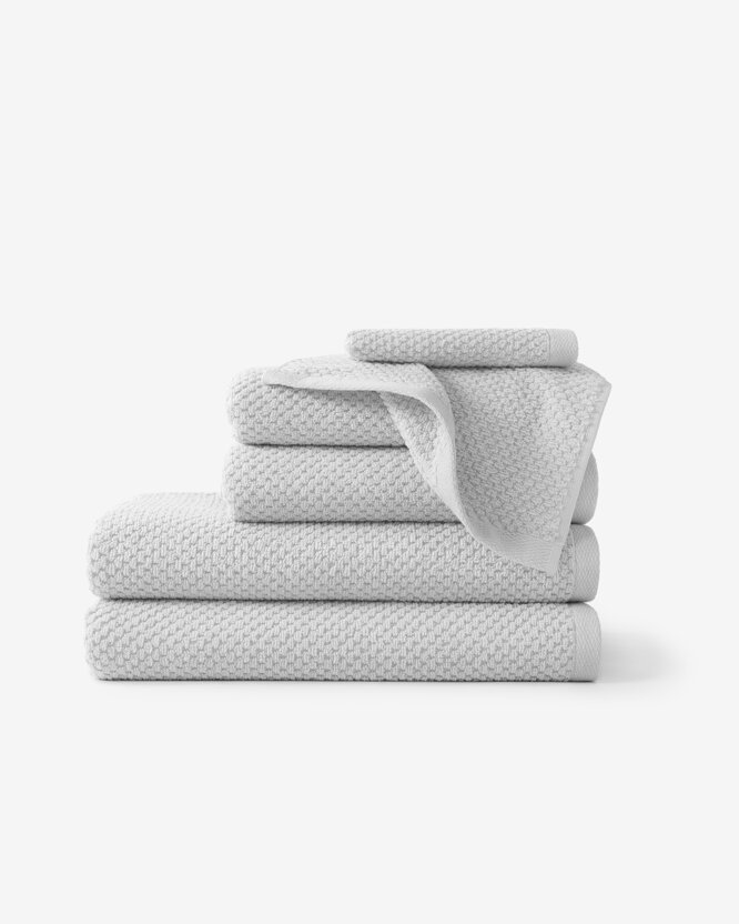 Frottee-Handtuch / Badetuch aus Baumwolle Micro Pure - Hellgrau