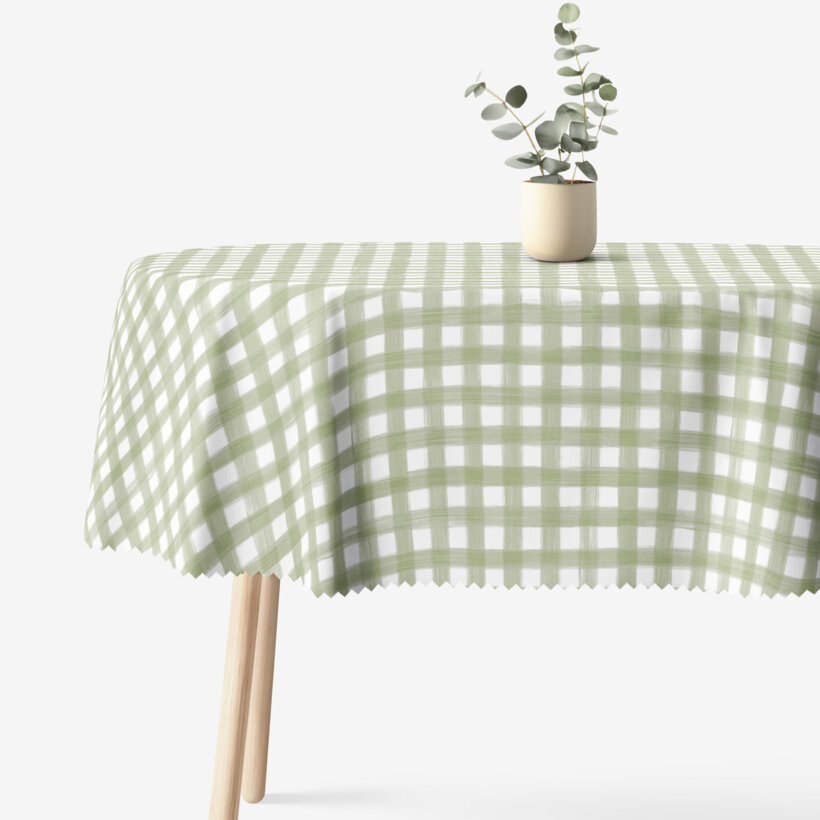 Ovale Tischdecke Teflon - Landhauskaro