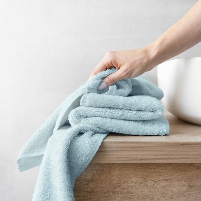 Bambus-Handtuch/Badetuch - hellblau