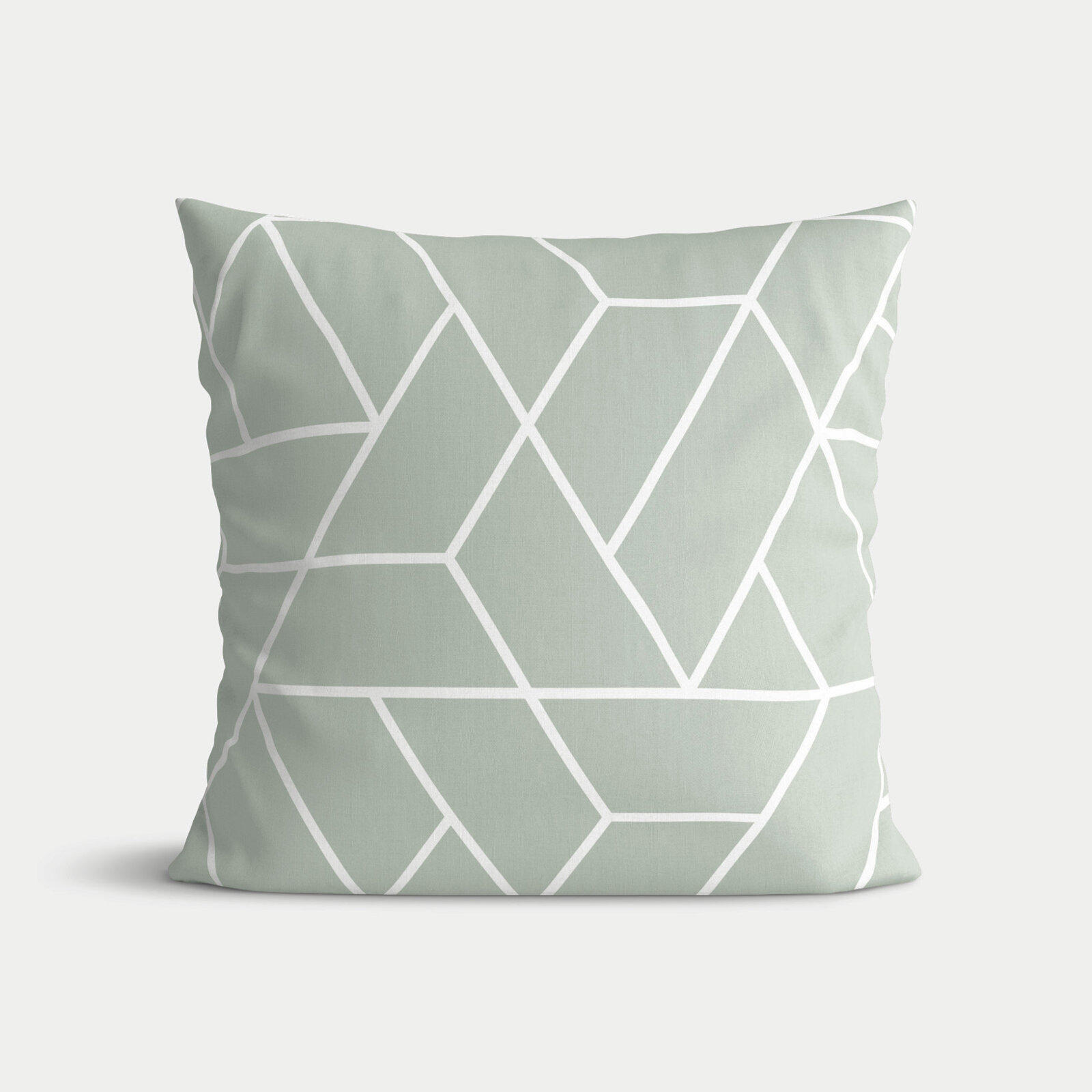 Kissenbezug aus Baumwolle - Mosaik auf Salbeigrün