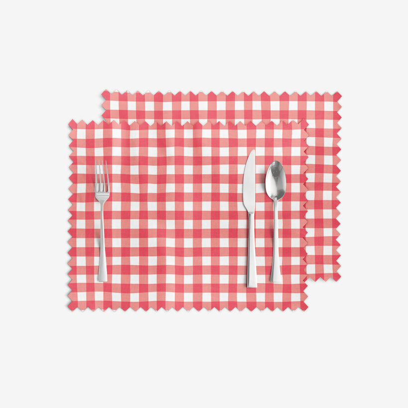 Tischset Teflon - rote Würfel - 2 Stück