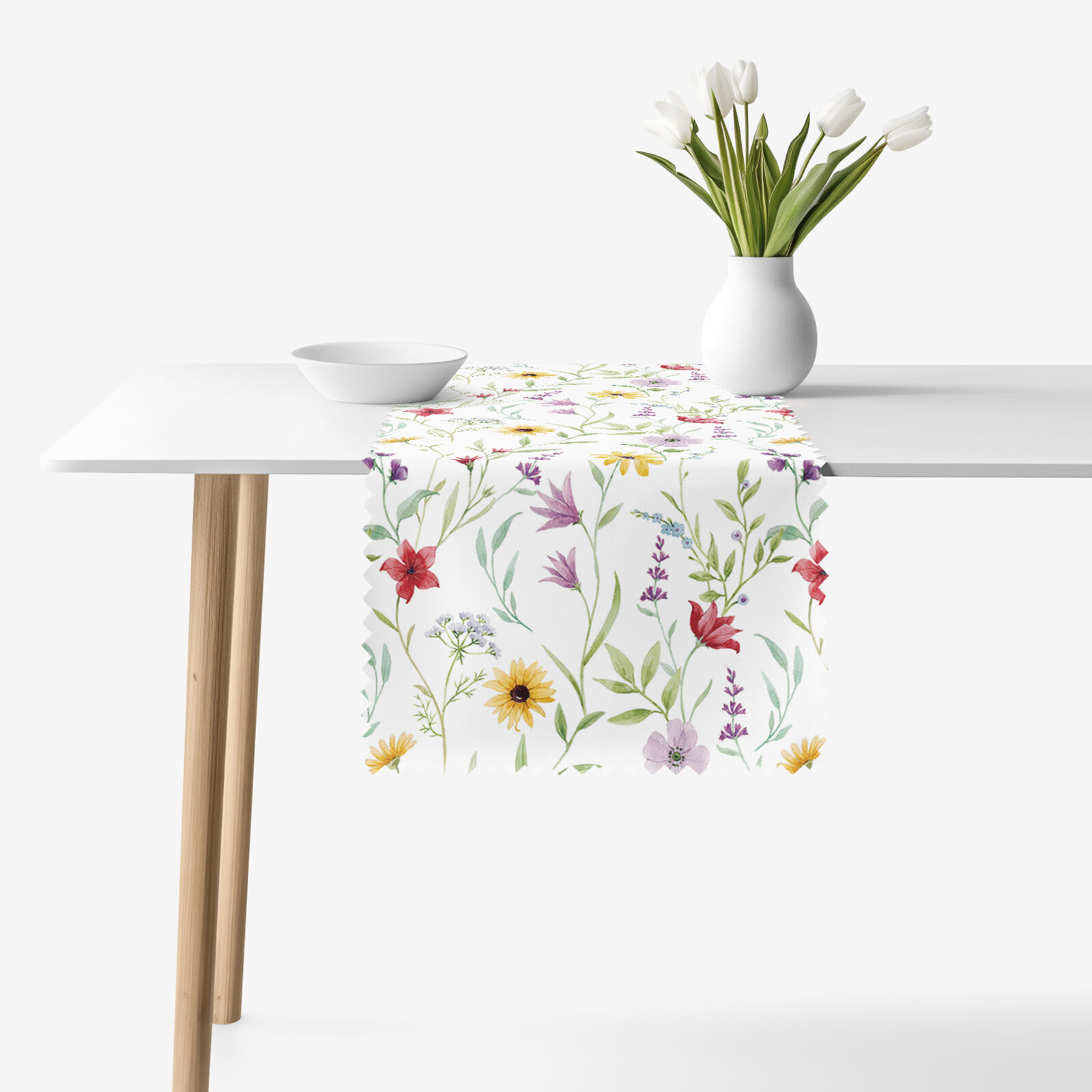 Teflon - Tischläufer - bunte Frühlingsblumen