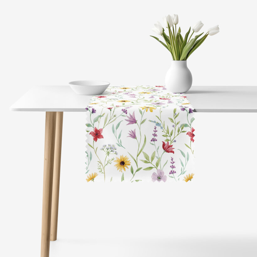 Teflon - Tischläufer - bunte Frühlingsblumen