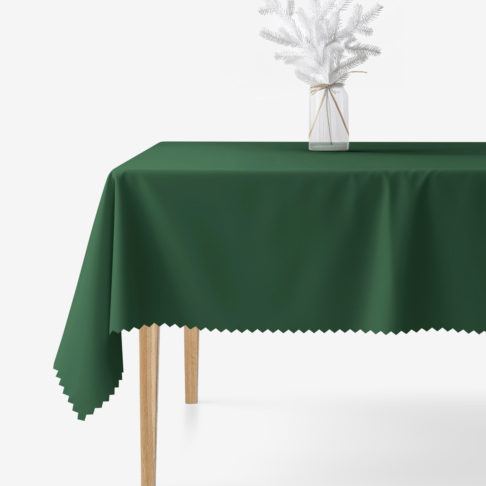 Eckige weihnachtliche Teflon-Tischdecke - dunkelgrün
