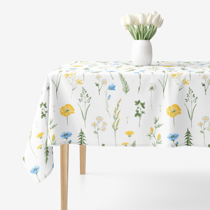 Eckige Tischdecke 100% Baumwolle - Sommerwiese