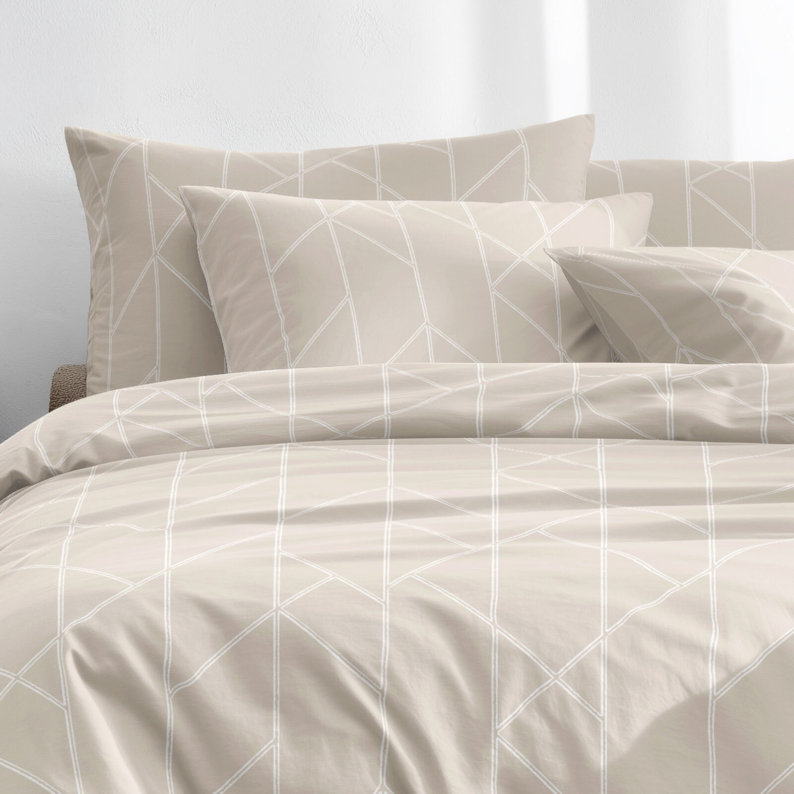Bettwäsche aus Baumwolle - Geometrische Linien auf Latte