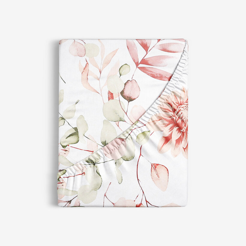 Spannbettlaken aus Baumwolle Deluxe - aquarelle Blumen