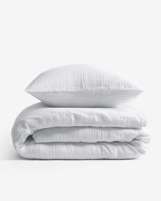 Musselin-Bettwäsche – hellgrau