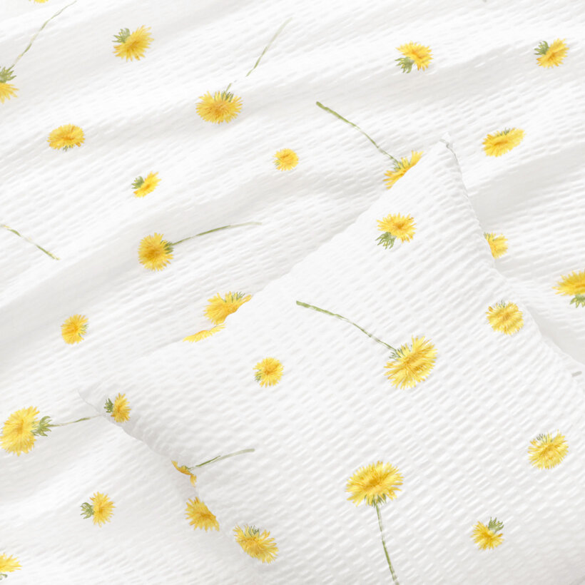 Seersucker-Kissenbezug - Löwenzahn