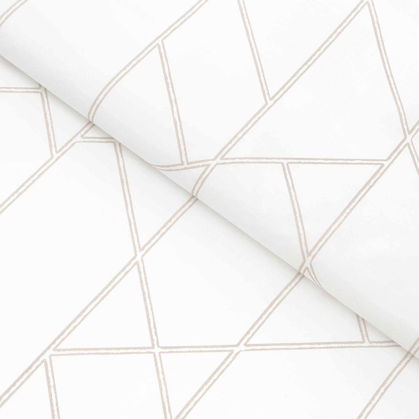 Baumwollstoff - Geometrische Linien auf Weiß