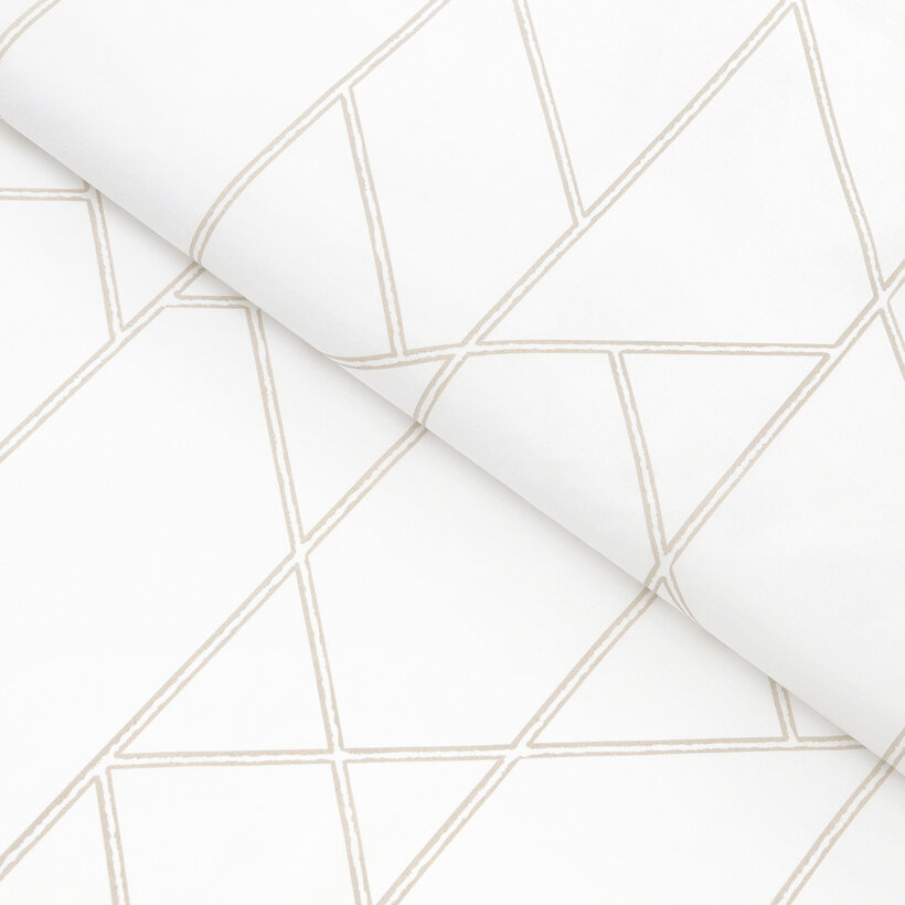 Baumwollstoff - Geometrische Linien auf Weiß