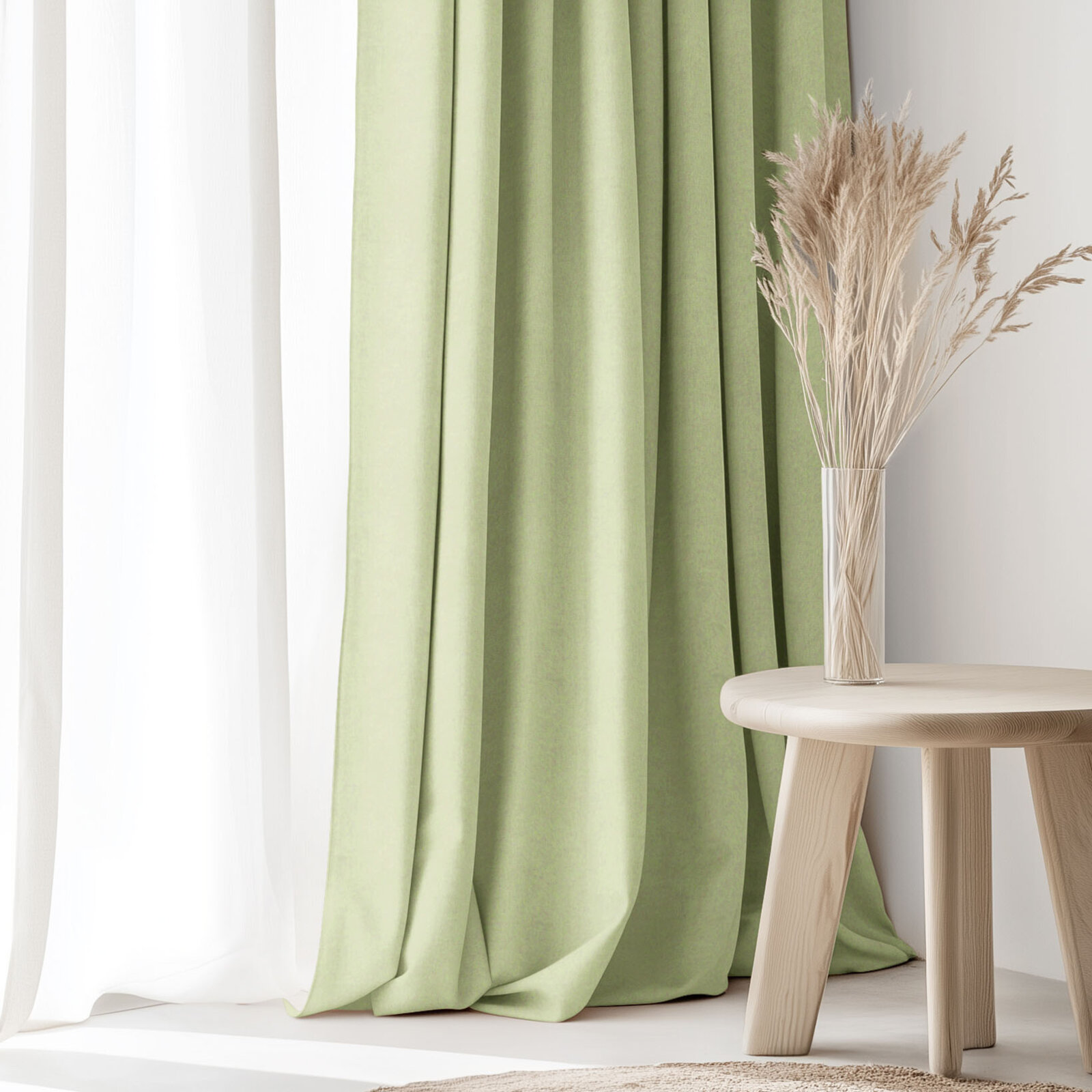 Dekorativer Vorhang Marbella - erbsengrün
