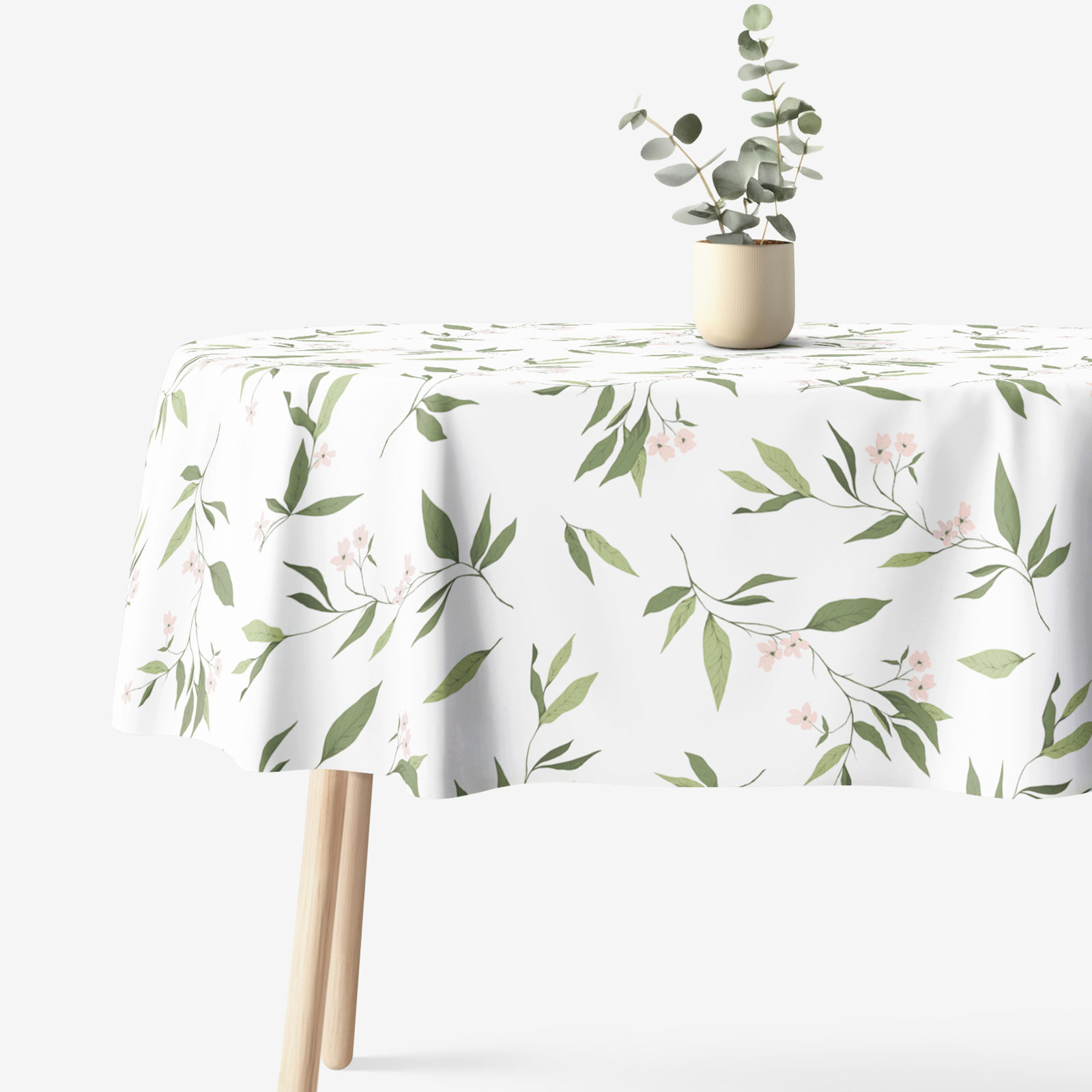 Ovale Tischdecke 100% Baumwolle - Duft nach Jasmin