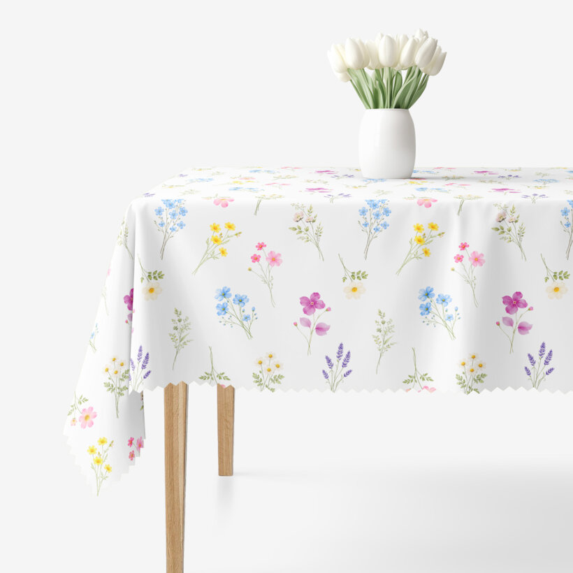 Eckige Teflon-Tischdecke - Blumengarten