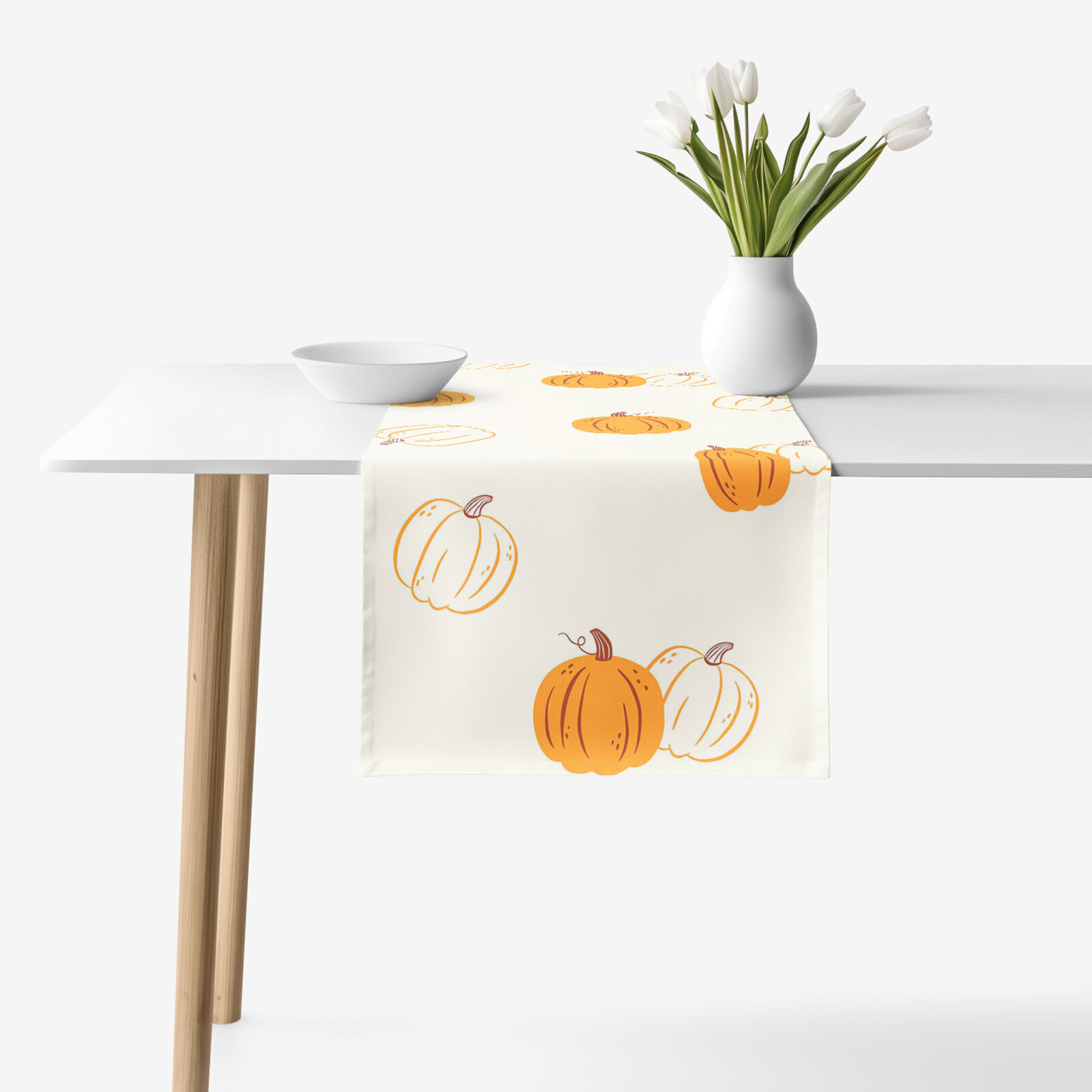 Tischläufer aus 100% Baumwolle - Herbstkürbis