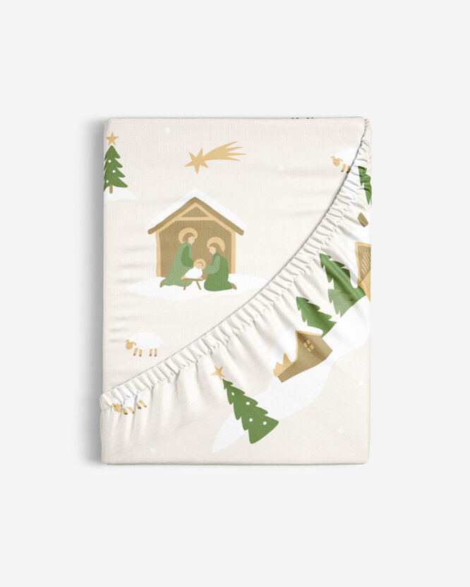 Weihnachtliches Spannbettlaken aus Baumwolle - Weihnachtslieder