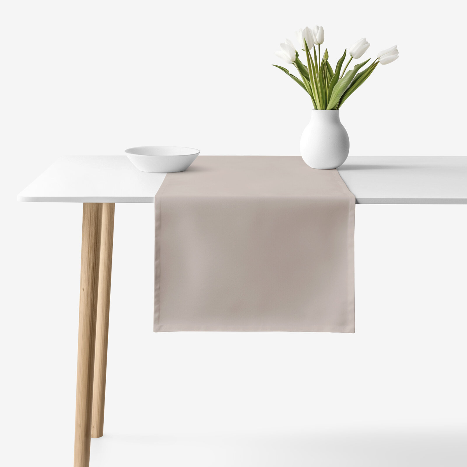 Tischläufer aus 100% Baumwolle - graubraun
