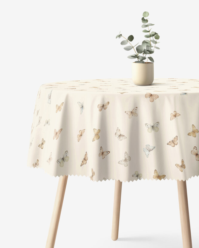 Runde Tischdecke Teflon - Schmetterlinge