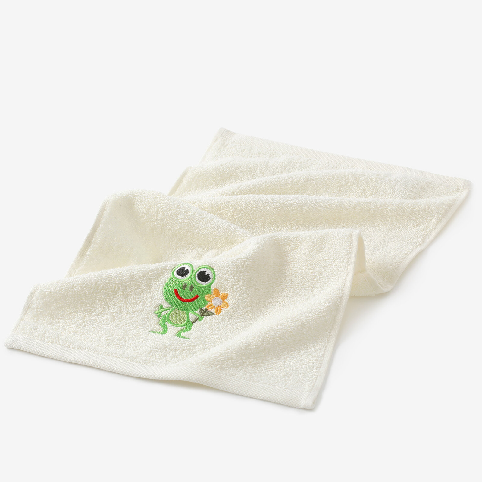 Kinder-Frottierhandtuch - Frosch auf Creme