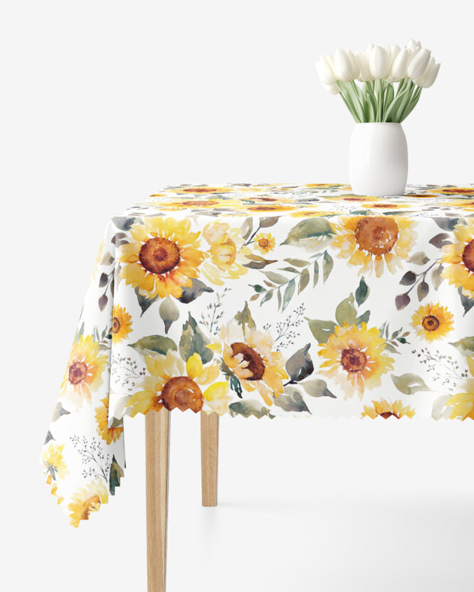Eckige Tischdecke Teflon - Sonnenblumen