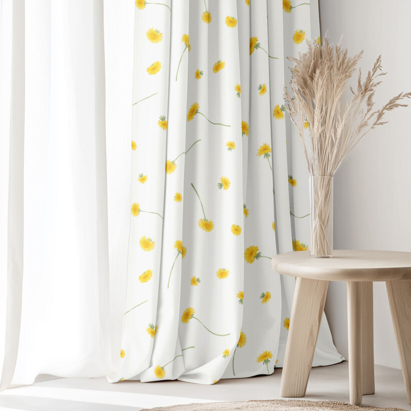 Vorhang aus Baumwolle - Löwenzahn