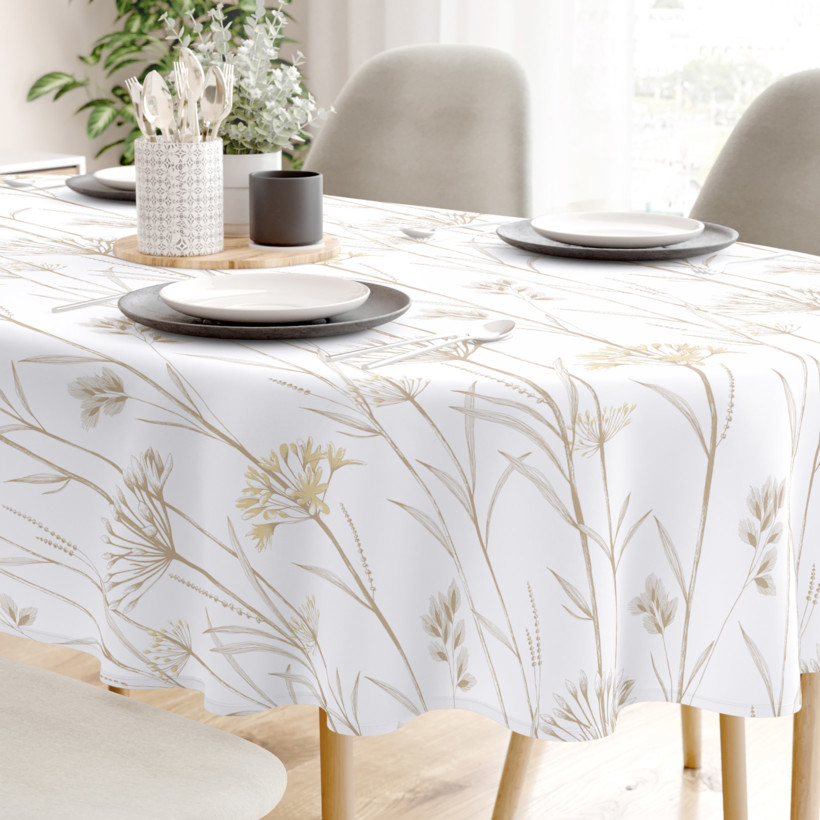 Ovale Tischdecke 100% Baumwolle - Dekorpflanzen