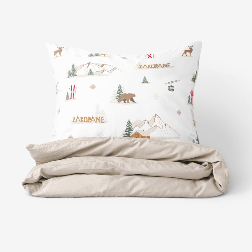 Weihnachts-Bettwäsche aus Baumwolle Duo - Zakopane mit Latte
