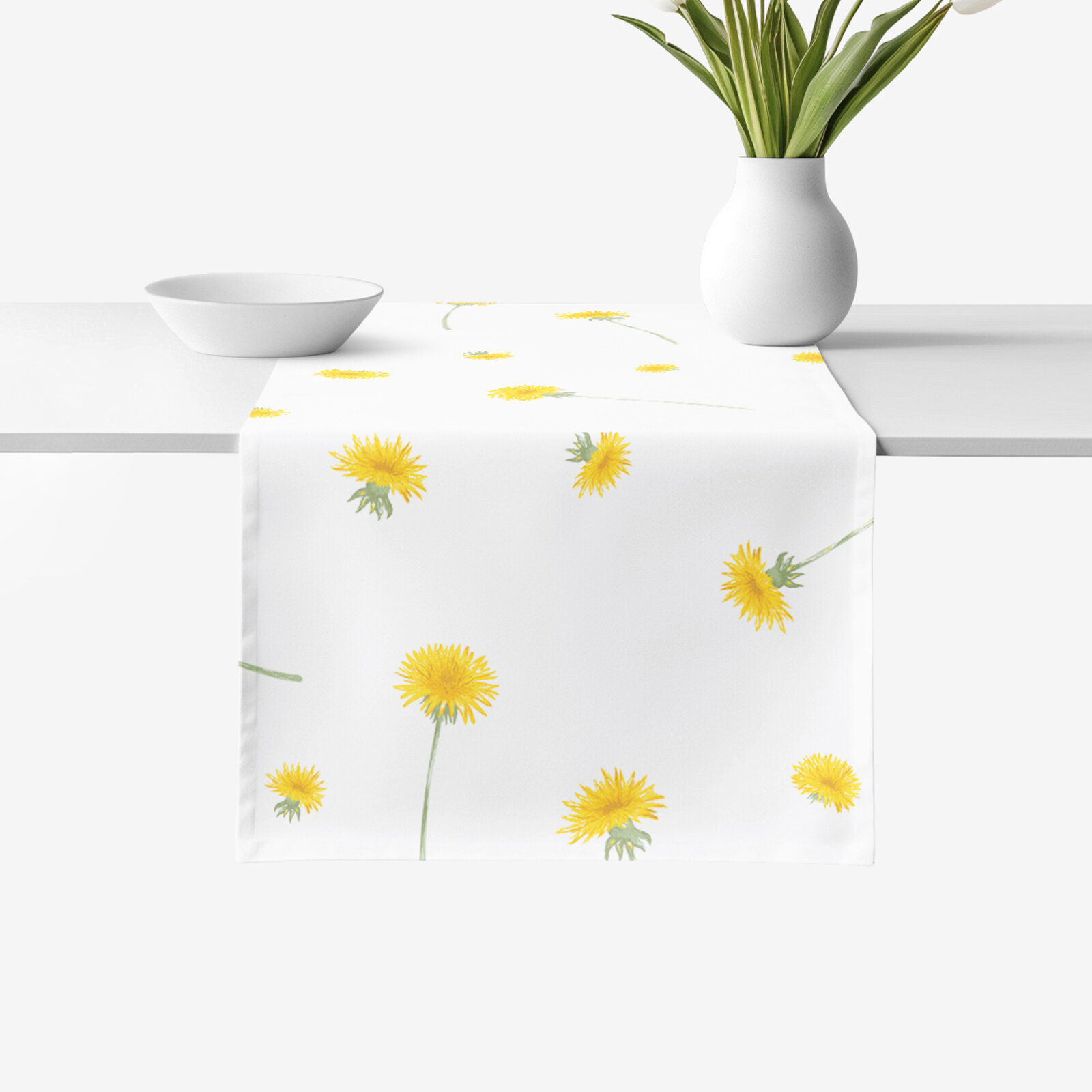 Tischläufer aus 100% Baumwolle - Löwenzahn