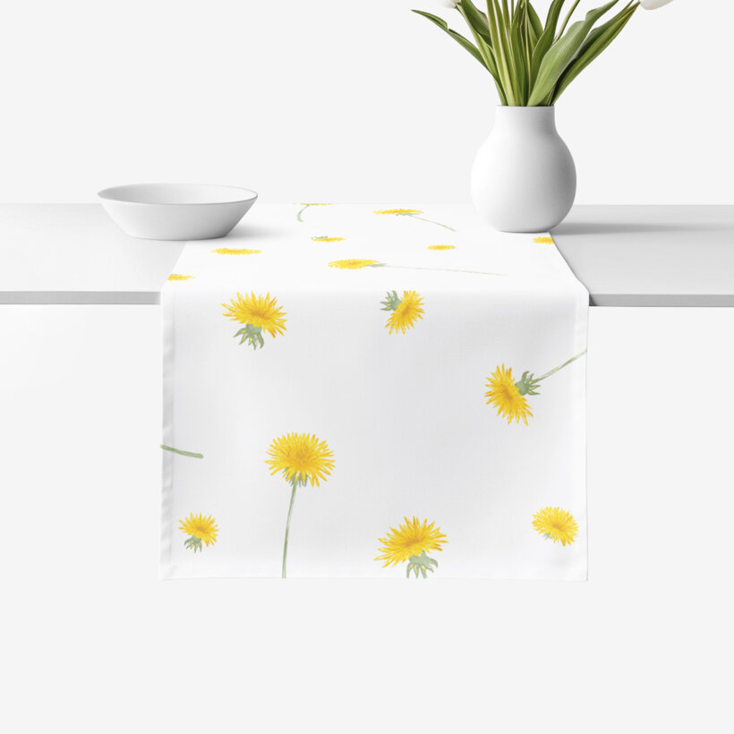 Tischläufer aus 100% Baumwolle - Löwenzahn