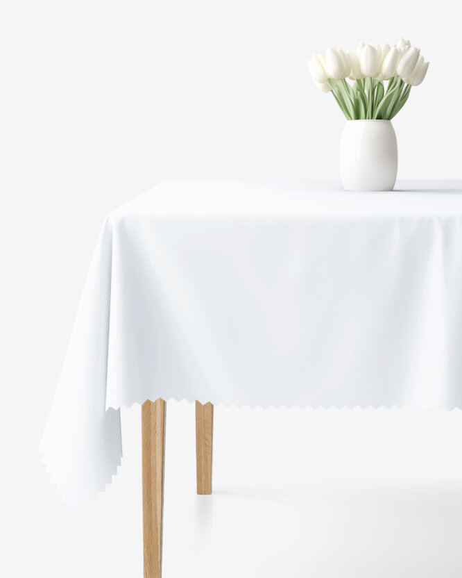 Eckige Tischdecke Teflon - weiß