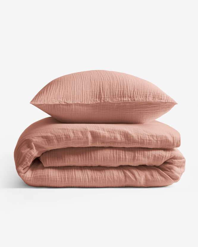 Musselin-Bettwäsche – pfirsich