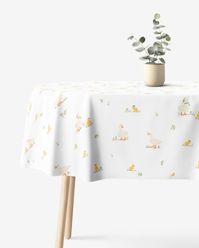 Ostern Ovale Tischdecke aus 100% Baumwolle - Enten