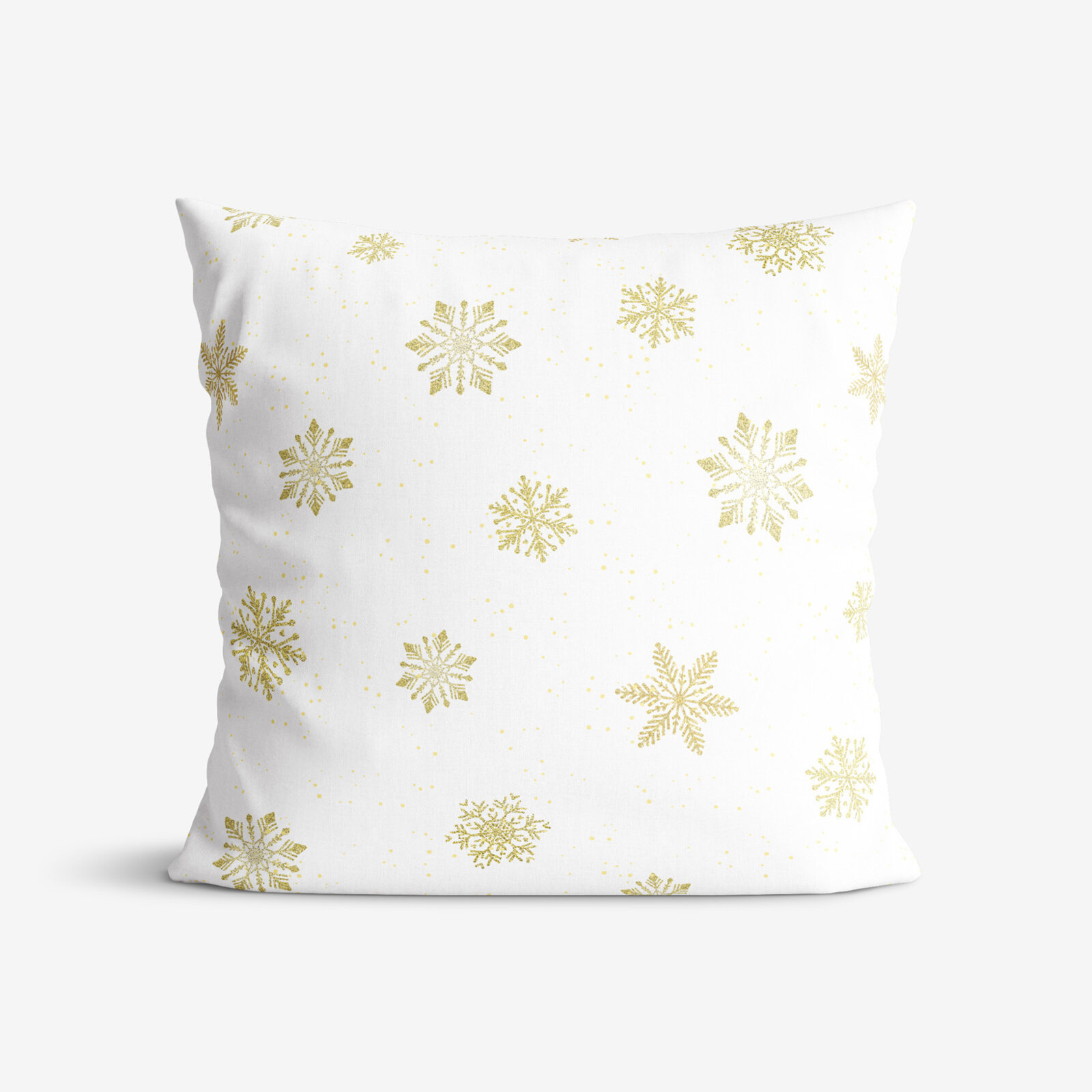 Weihnachtlicher Dekorativer Kissenbezug - Goldene Schneeflocken