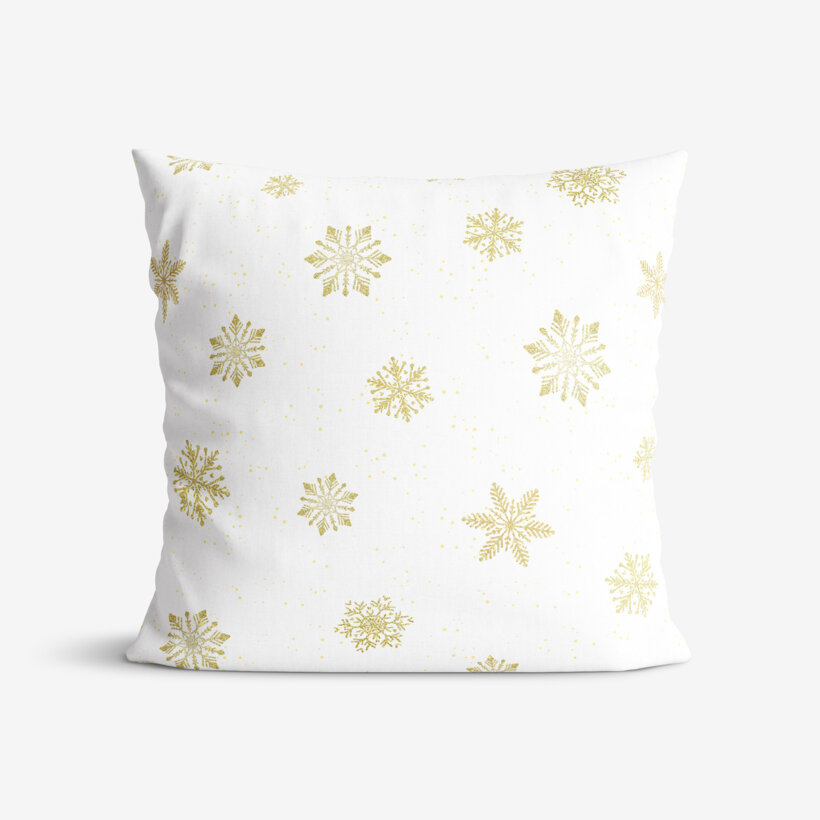 Weihnachtlicher Dekorativer Kissenbezug - Goldene Schneeflocken