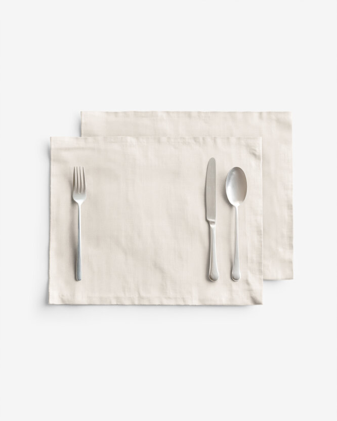 Tischset aus Leinenmischung - elfenbein - 2 Stück Set