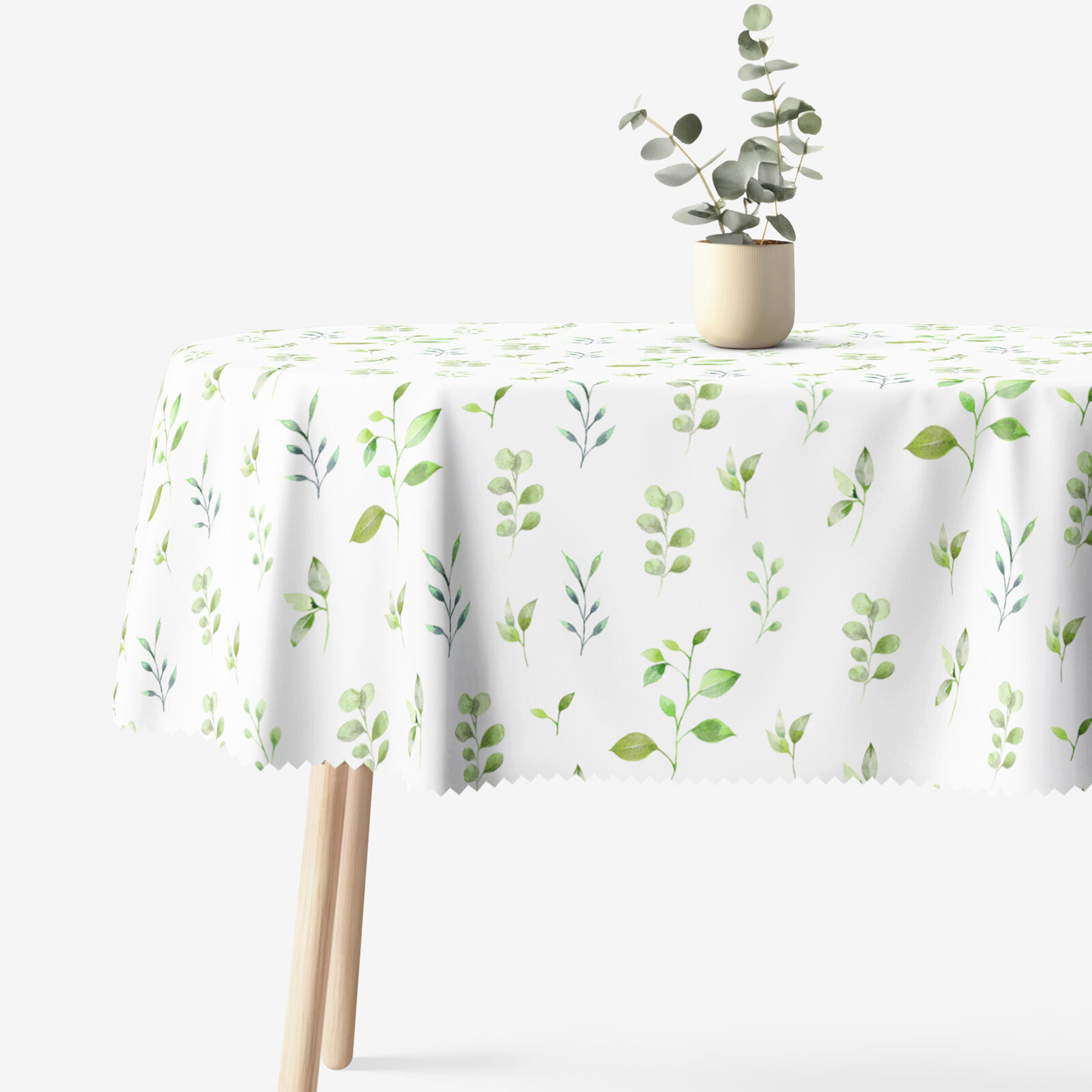 Ovale Tischdecke Teflon - Eukalyptusblätter