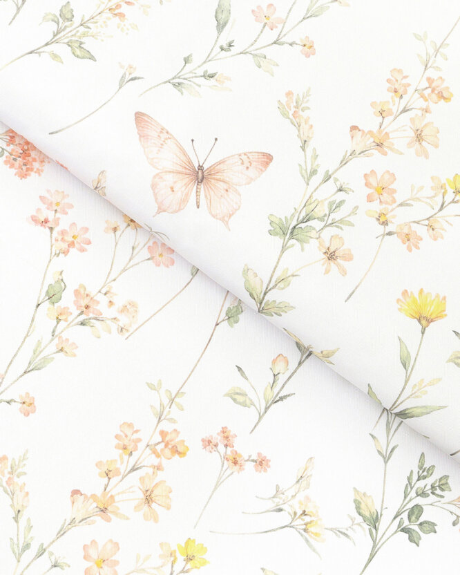 Teflonstoff für Tischdecken - Schmetterlingsgarten