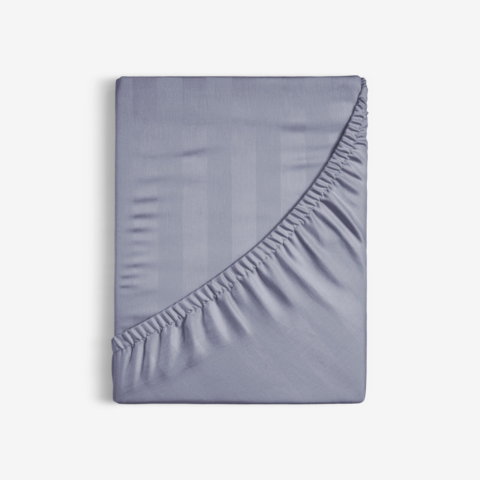 Spannbettlaken aus Damask - dunkelgraue Streifen mit Satin-Glanz