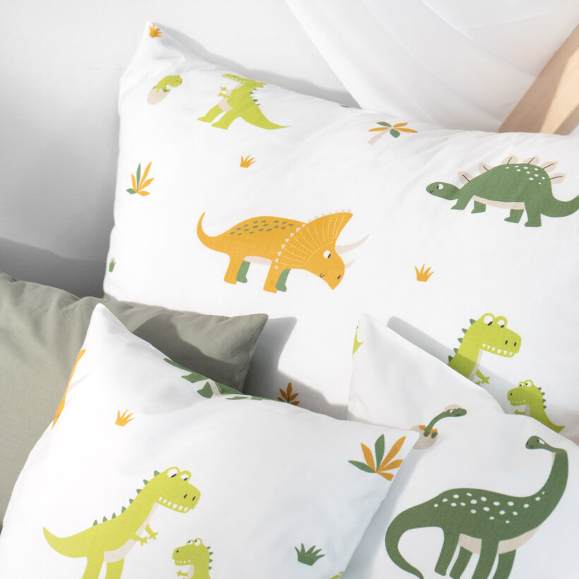 Kinder - Bettwäsche aus Baumwolle - Dino Abenteuer