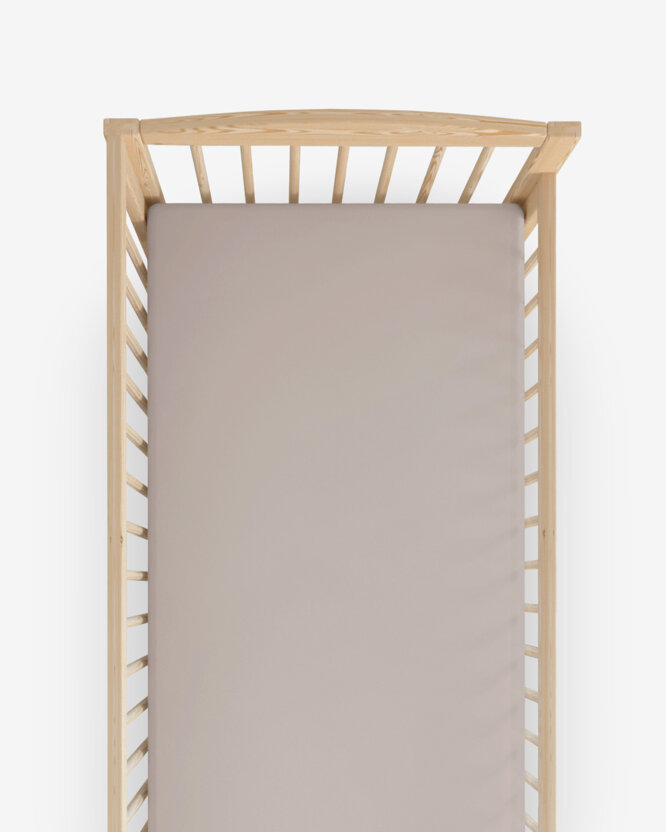 Spannbetttuch aus Baumwolle für Babybetten - graubraun