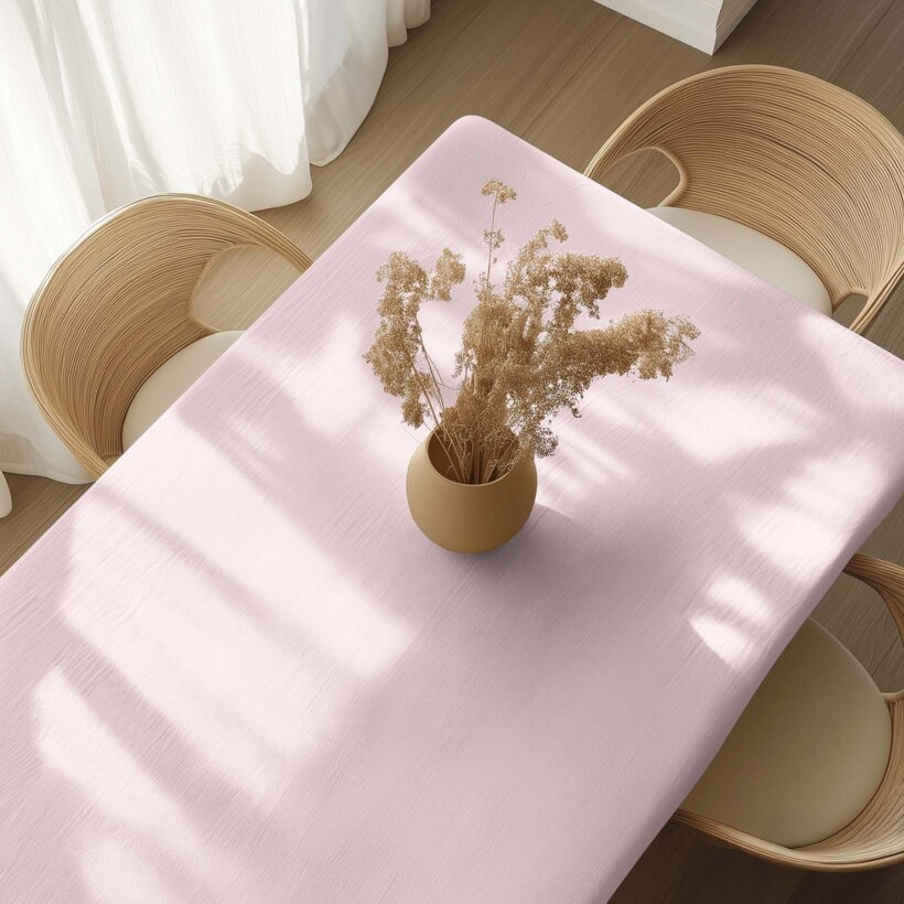 Quadratische Tischdecke aus Leinenmischung - puderrosa
