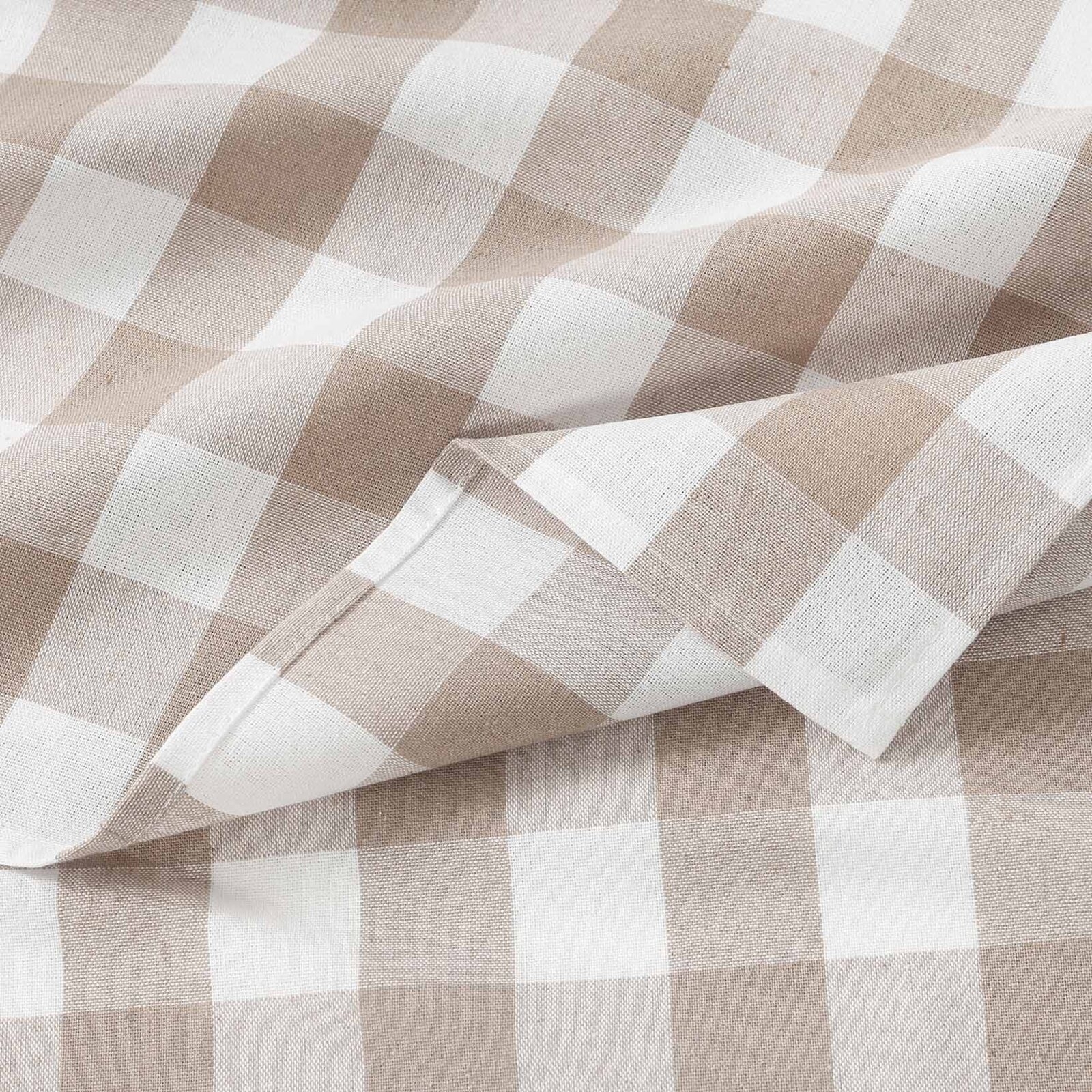 Küchentuch aus Baumwolle - beige große Würfel