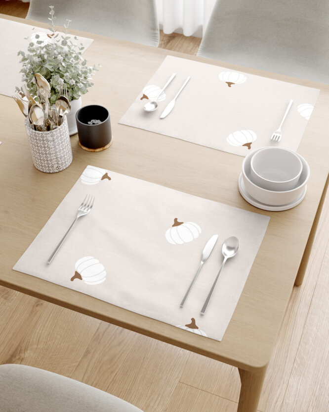 Tischset 100% Baumwolle - Kürbisse auf Creme - 2 Stück
