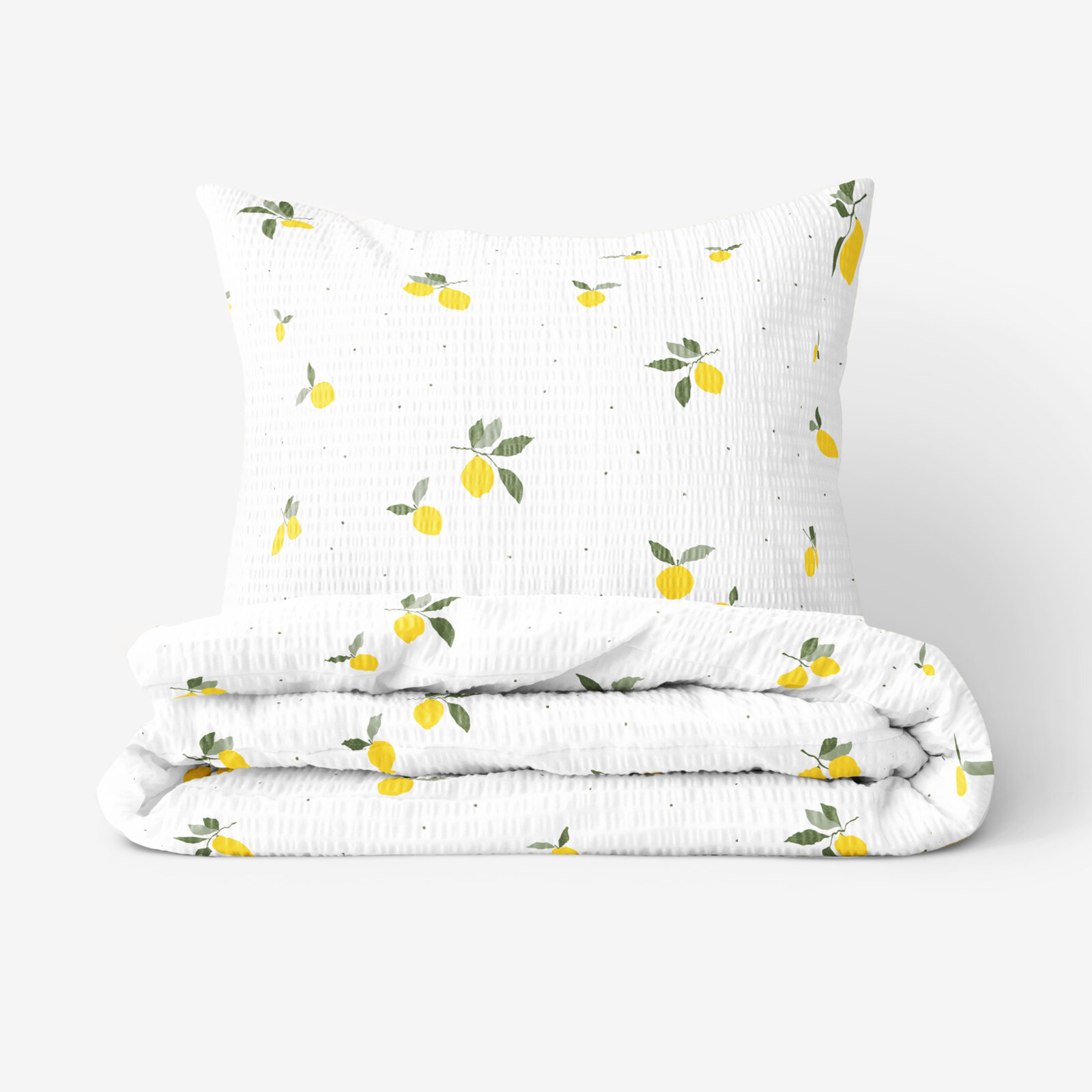 Seersucker Bettwäsche - Zitrone