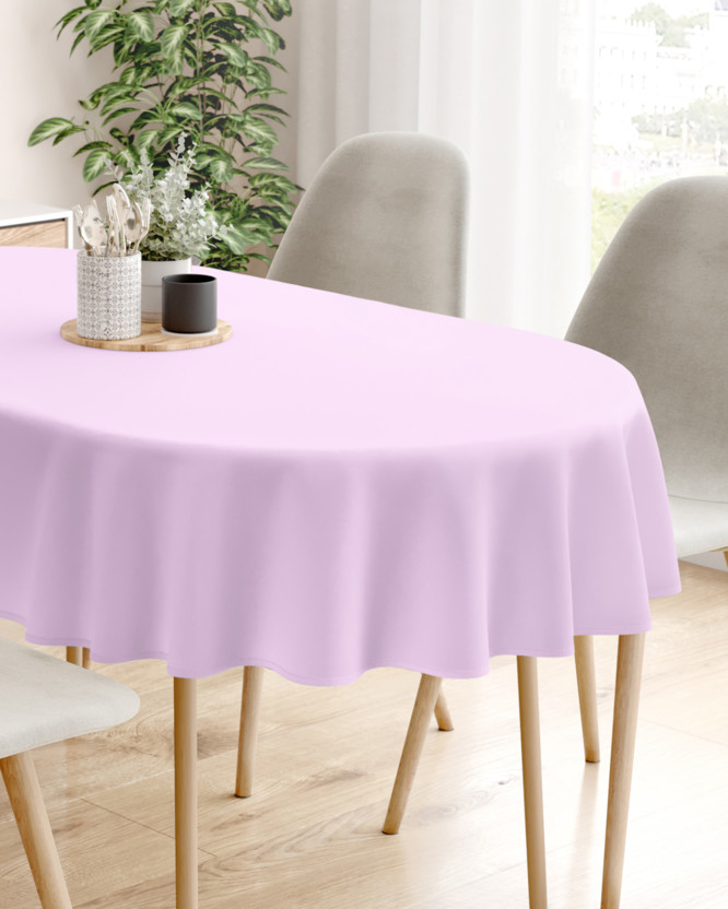 Ovale Tischdecke aus 100% Baumwolle - lila