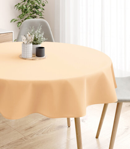 Runde Tischdecke 100% Baumwolle - apricot