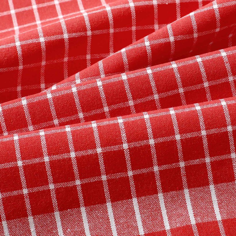 Küchentuch aus Baumwolle - rotes Karo