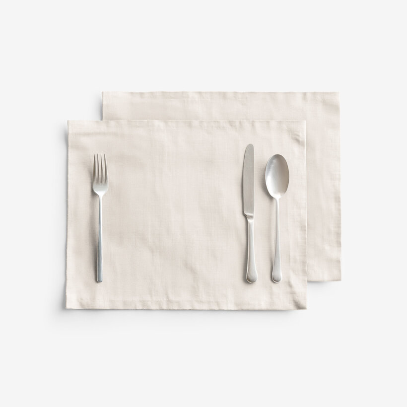 Tischset aus Leinenmischung - elfenbein - 2 Stück Set