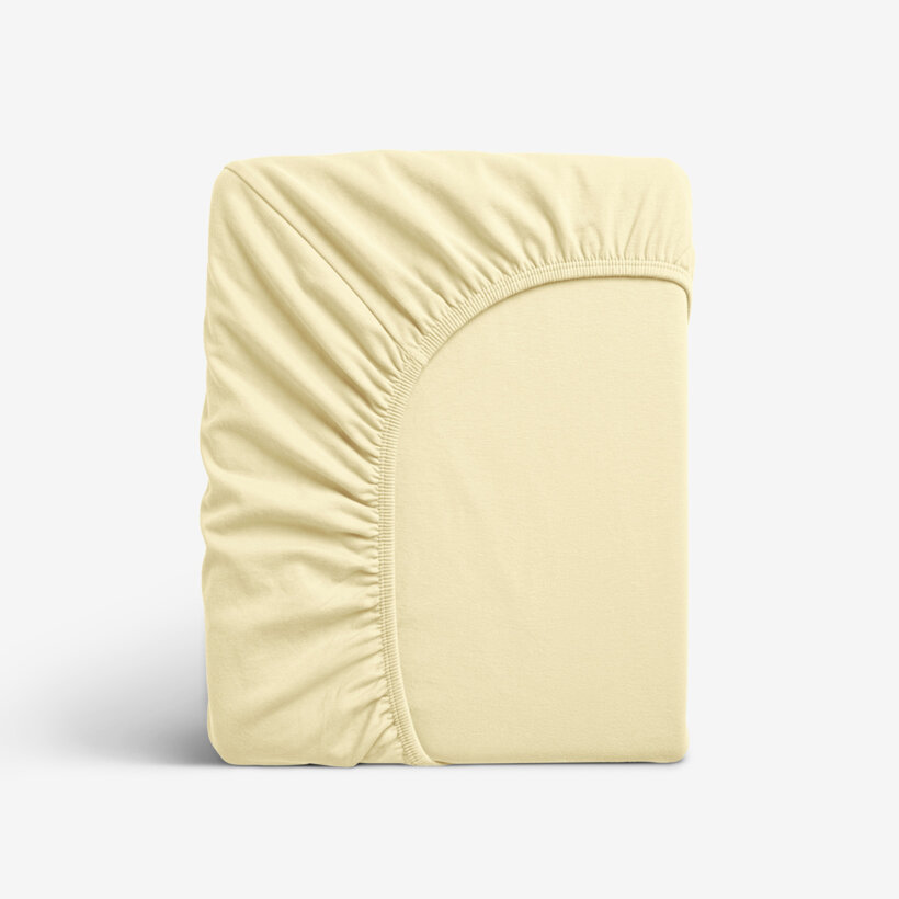 Elastisches Jersey-Spannbettlaken - Bananenfarbe